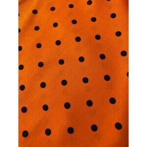 Orange Cotton Fabric w/ Black Polka Dots DAVID TEXTILES Halloween Dot 3 YARDS